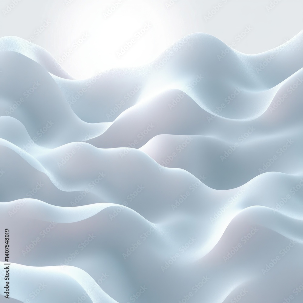 Poster abstract minimalistic landscape with smooth gradients and flowing organic shapes in soft ambiance