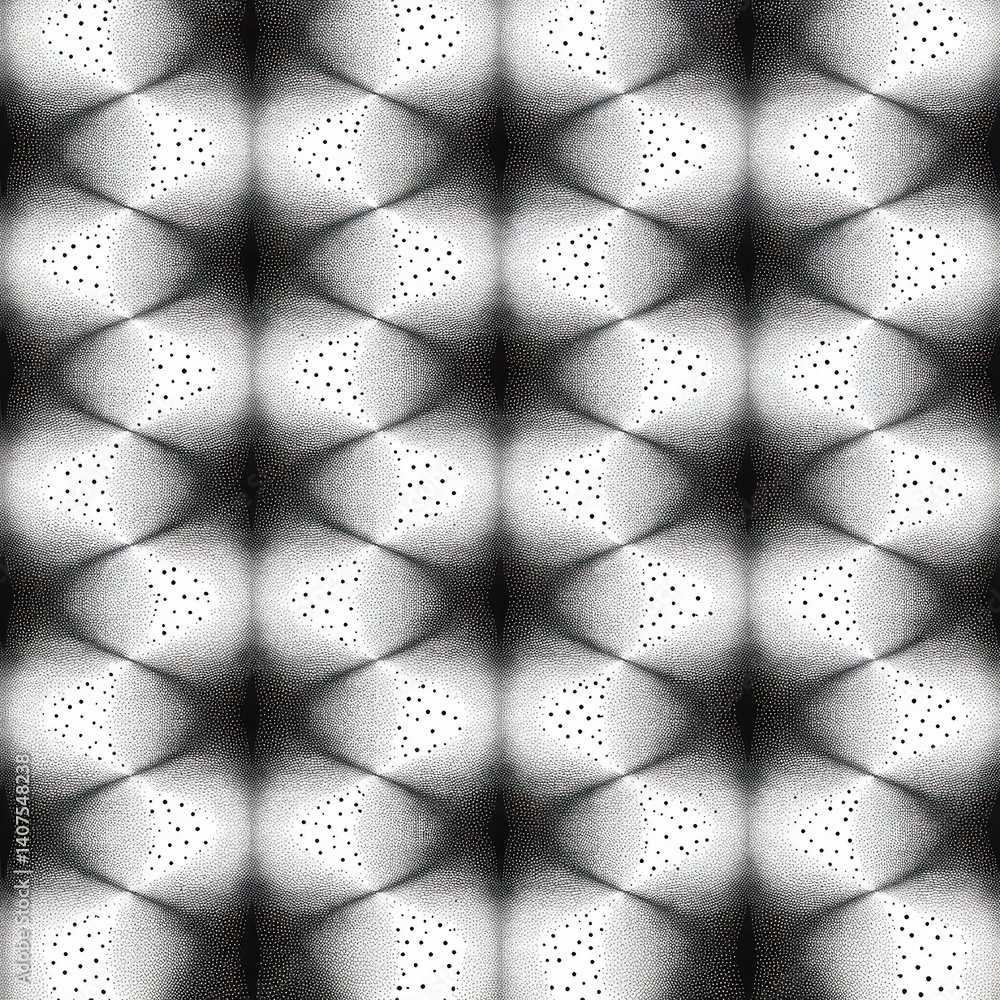 Poster geometric black and white checkerboard pattern with dots artistic design seamless background