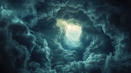 Fototapeta premium Dramatic storm clouds forming an ominous spiral in the sky