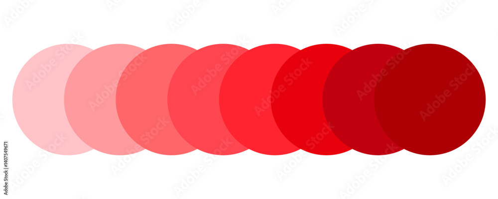 Poster circle red palette. concentric gradient ring. vector round design. smooth color segments.