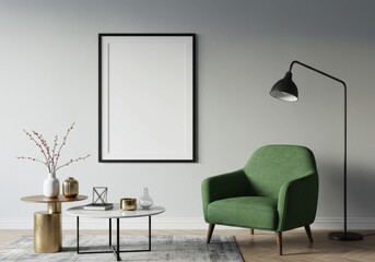 Modern Living Room Wall Art Mockup