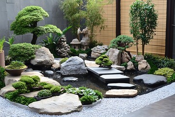 Obraz premium japanese garden with stone