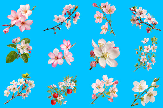 Pink cherry blossom branch pattern evokes spring floral beauty. - Powered by Adobe