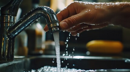 Plumber repairing a leaking faucet in a kitchen. Featuring attention to detail and expertise