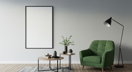 Modern Living Room Wall Art Mockup