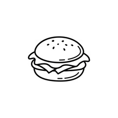 Simple Burger Line Art