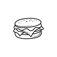 Simple Burger Line Art