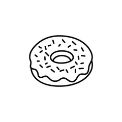 Donut with Sprinkles Line Art