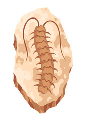 Dinosaur fossil skeleton bones, excavations of archeology isolated. Prehistoric reptile skeletons lying underground. Cartoon paleontological artifact