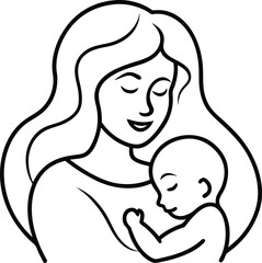 mother and baby icon for mothers day