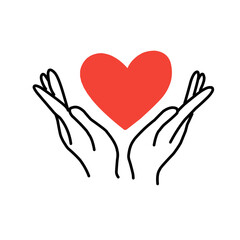 hand drawn finger heart illustration vector 