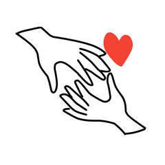 hand drawn finger heart illustration vector 