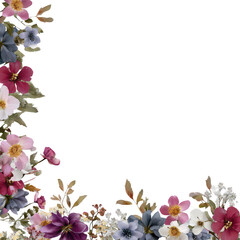 Elegant floral border png minimalist design digital art editable format for creative use
