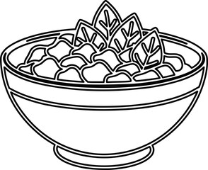 vector illustration of a bowl of flat design thai food illustration