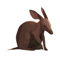 Aardvark for Wildlife and Nature Display - Isolated on White Background