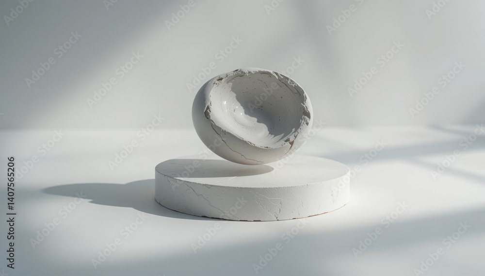 Poster dynamic sculpture creation studio setting artistic visuals minimalist environment aesthetic composit