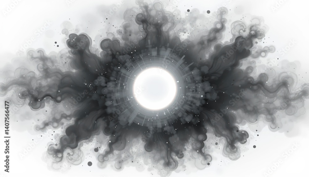 Poster dynamic cosmic explosion abstract universe digital art ethereal environment artistic viewpoint conce