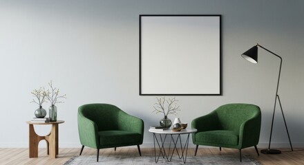 Modern Living Room Wall Art Mockup