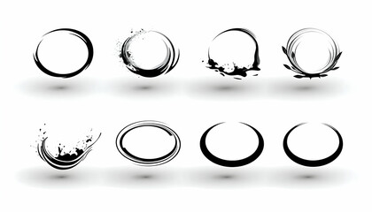 Ink circles, splashes, and abstract designs