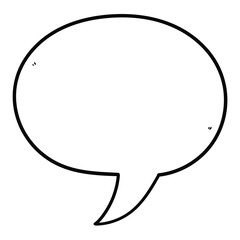 Hand drawn doodle speech bubble on white background.