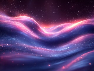 Obraz premium Abstract glowing waves in cosmic space