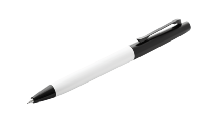 Professional White and Black Pen Mockup on White Background