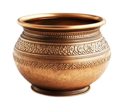 Abhishekam Pot for Ritual Pouring of Offerings - Isolated on White Background