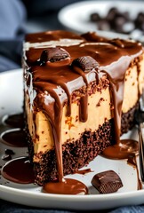 chocolate cake with nuts and chocolate