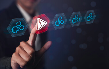 Issue and Problem Detection identifying Delays, Violations, and Hand touch unknown Risks warning signs, checks, and protective measures to manage critical situations and ensure safety.