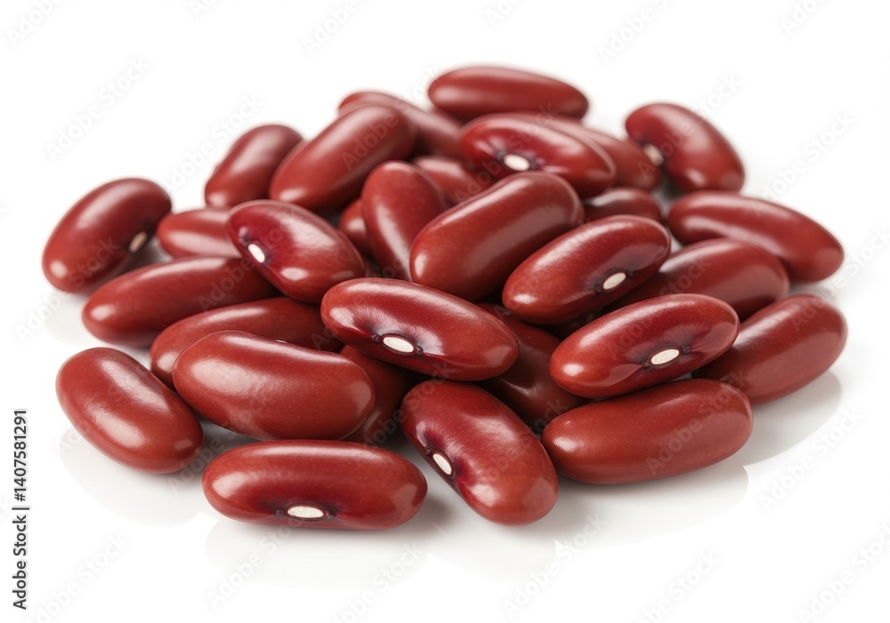 Poster a pile of kidney beans isolated on a white background close up studio shot showing texture and shape