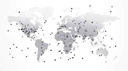 Obraz premium cities dots map