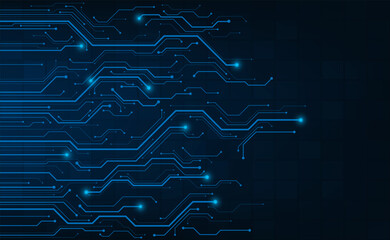 Printed circuit board of digital communication technologies. Vector illustration. Sketch for creativity.