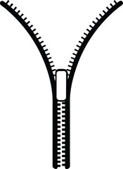 zipper on white background