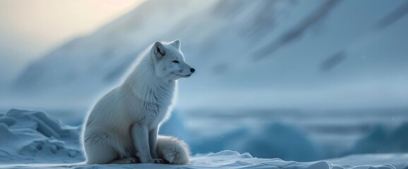 White_polar_fox_in_habitat_winte