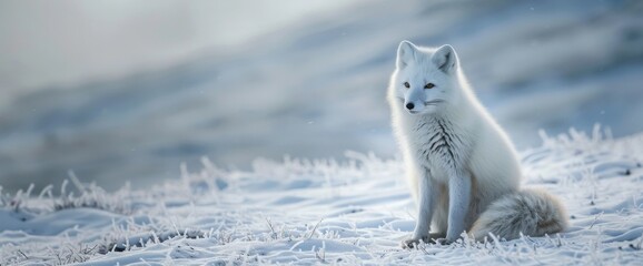 White_polar_fox_in_habitat_winte