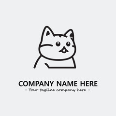 Cat character illustration black and white for logo company vector image
