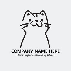 Cat character illustration black and white for logo company vector image
