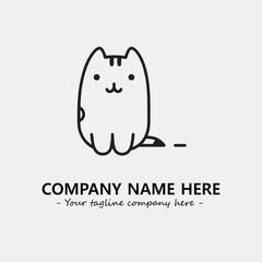 Cat character illustration black and white for logo company vector image
