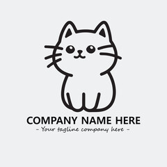 Obraz premium Cat character illustration black and white for logo company vector image 