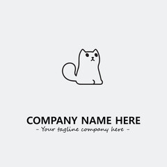 Cat character illustration black and white for logo company vector image
