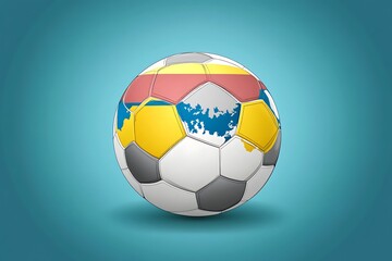 Fototapeta premium Soccer ball with the map of Armenia on its surface