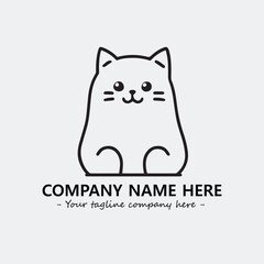Cat character illustration black and white for logo company vector image
