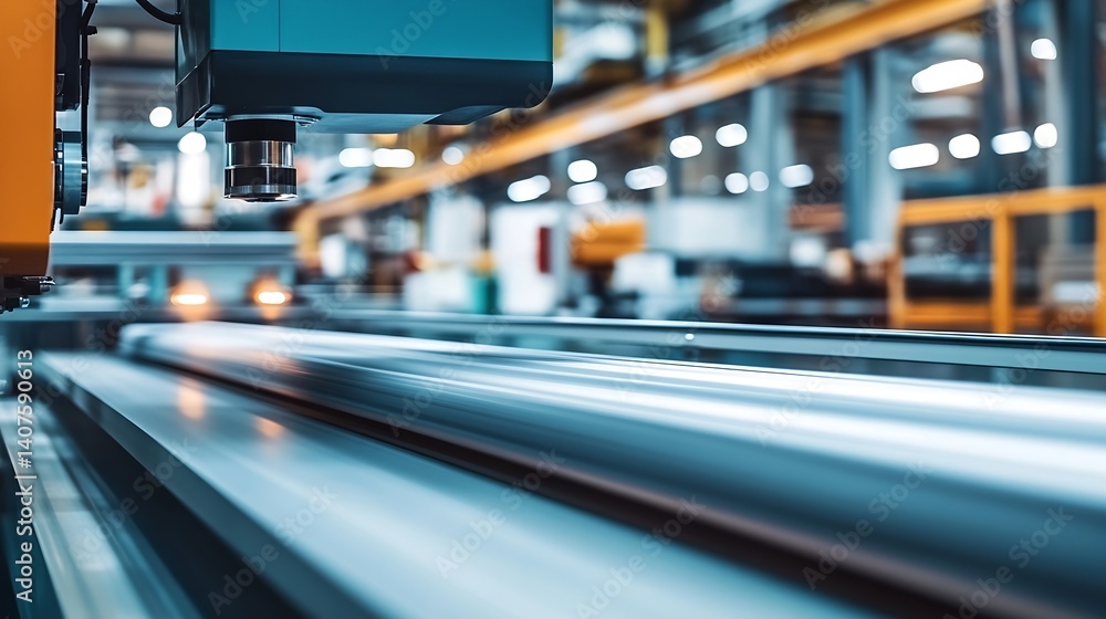 Aufkleber moving industrial machinery with clear motion as production process continues in factory : generativ
