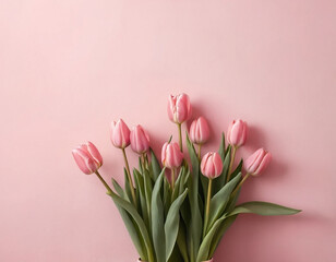 Fototapeta premium bouquet of pink tulips