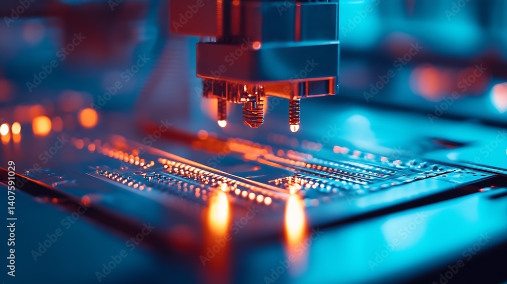 Poster Laser Technology and Robotics Used to Manufacture Circuit Boards with High Precision and Speed : Generative AI