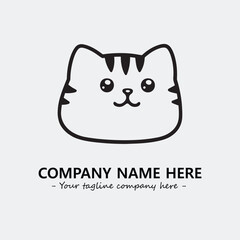 Cat character illustration black and white for logo company vector image
