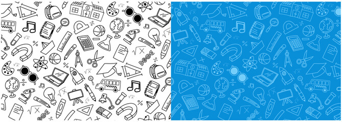 school pattern doodle hand drawing background back to school