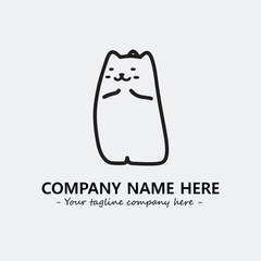 Cat character illustration black and white for logo company vector image
