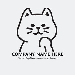 Cat character illustration black and white for logo company vector image
