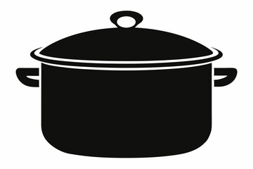 cooking pot large silhouette vector illustration